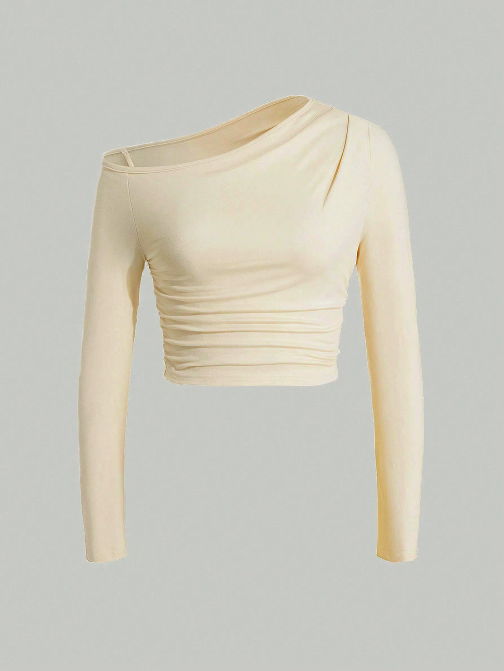 ZARA Off Shoulder Long Sleeve Waist Fitted Y2K Cropped Tee